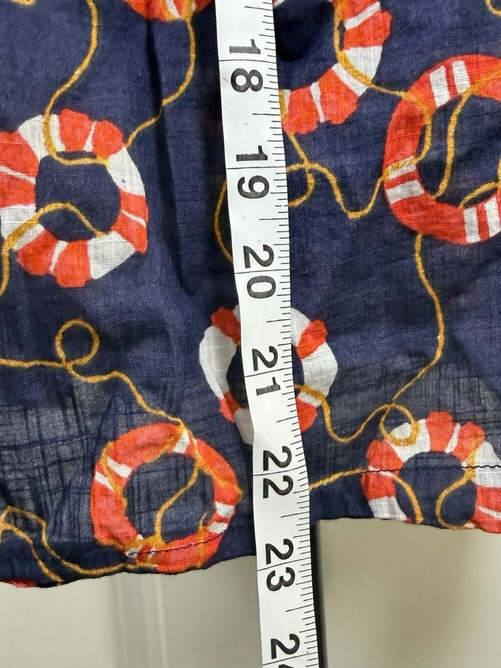 Strapless Navy Lifesaver Print Dress - Picture 8 of 11